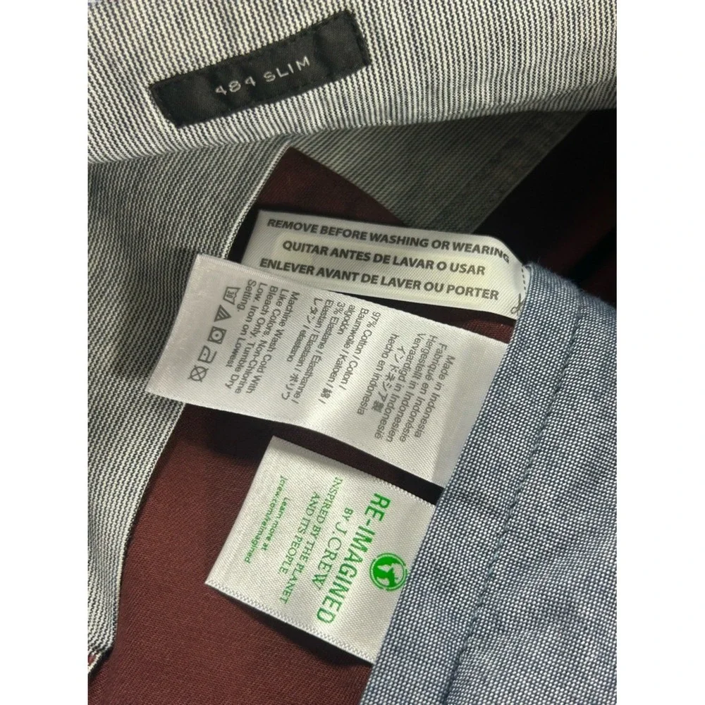 J.Crew 484 Slim-Fit‎ Stretch Chino Pants Mens 30x32 Burgundy Maroon Re-Imagined